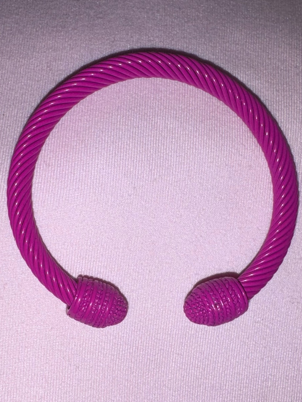 By Alexa Rae Melania Clara Orchid Magenta Pink Open Twist Cuff Bracelet